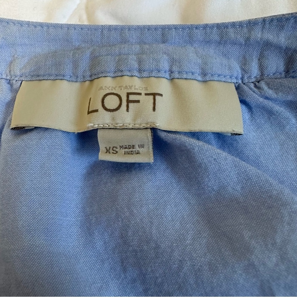 Loft ruffle-front button down - Picture 3 of 5